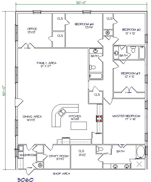 Pole Barns with Living Quarters Floor Plans