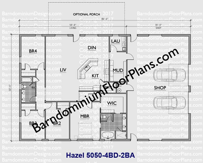 Hazel 5050-4 Bed-2 Bath-Barndominium